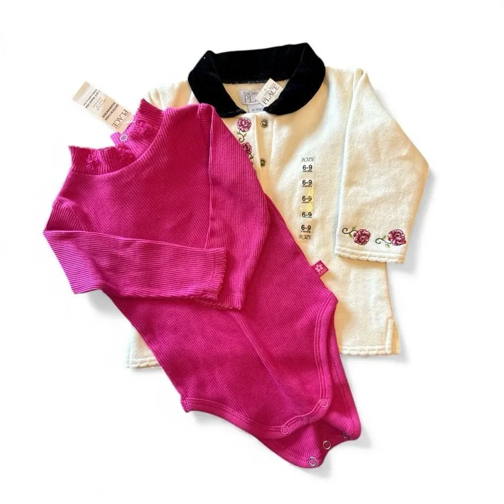 The Children's Place Pink, Cream, and White Kids Shirts 6-9 months